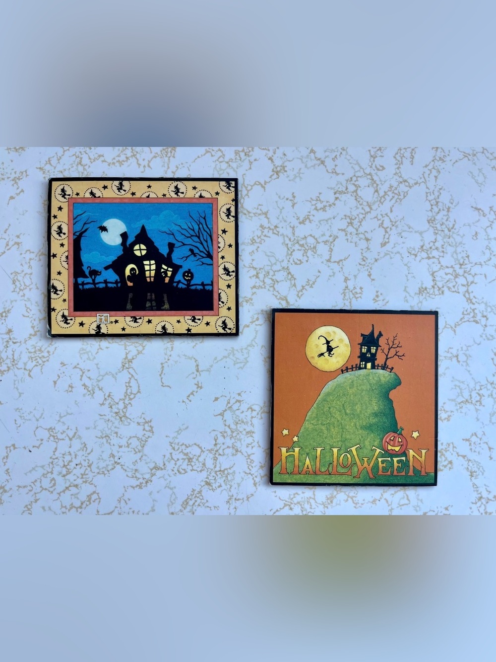 Mary ENGELBREIT Halloween refrigerator magnets Vintage kitchen fall decor witch